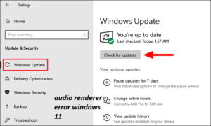 Audio Renderer Error Windows 11