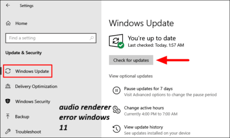 Audio Renderer Error Windows 11